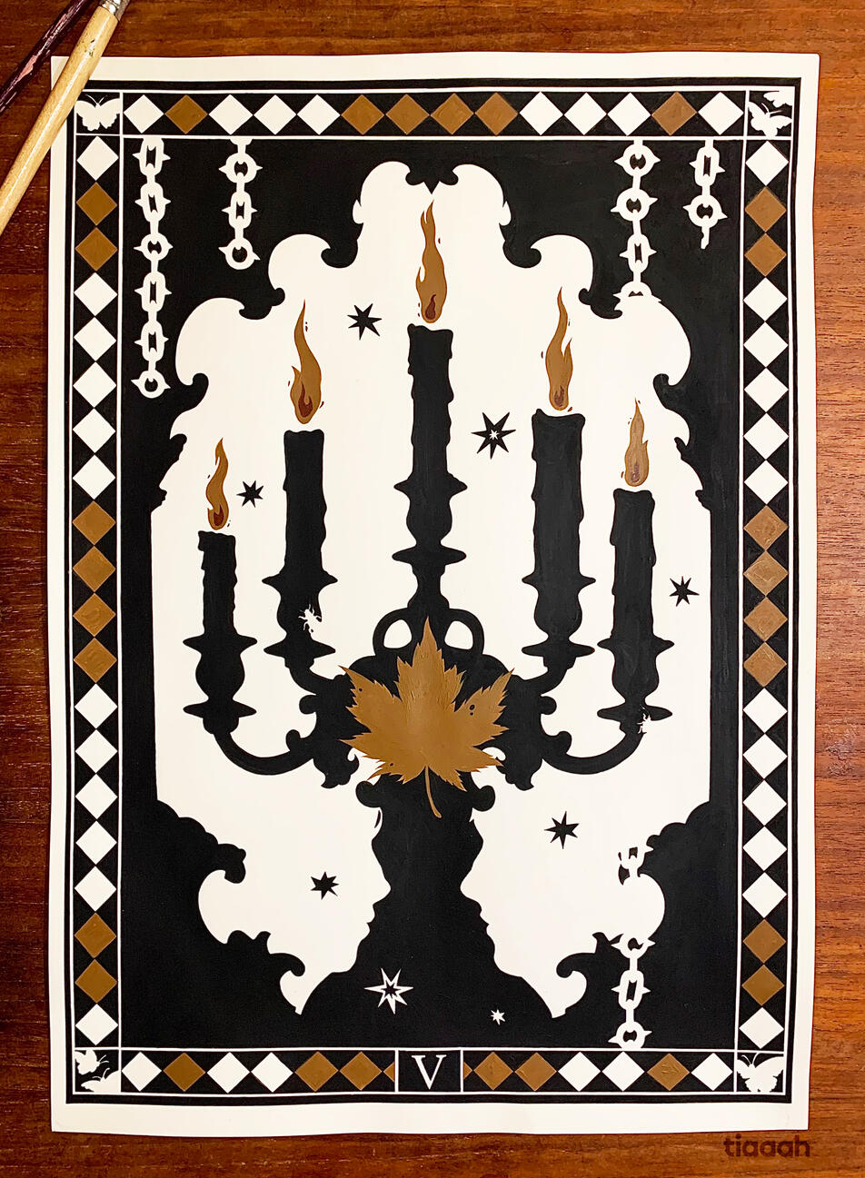 V. / 2025 / acrylique et feutre sur papier / H : 42cm L : 29,7 cm.